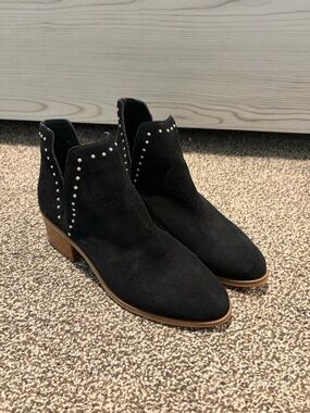 Steve Madden Black Suede Studded Ankle Booties